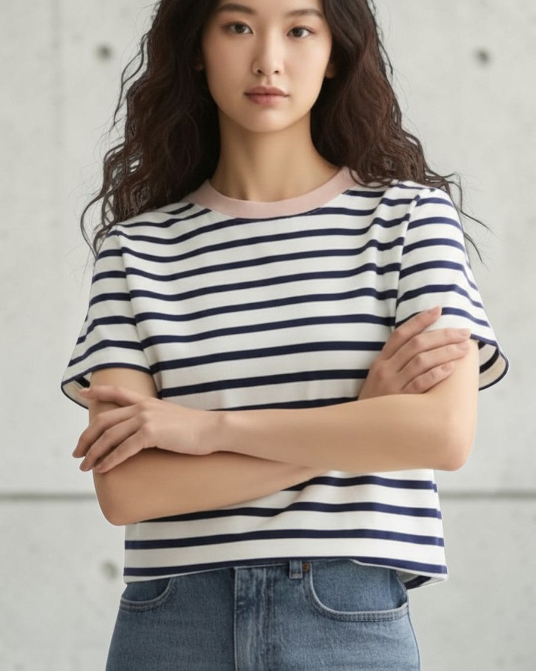 OCEANIC RHYTHM & DUSTY ROSE: BRETON REGULAR-FIT T-SHIRT