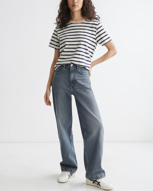 OCEANIC RHYTHM & DUSTY ROSE: BRETON REGULAR-FIT T-SHIRT