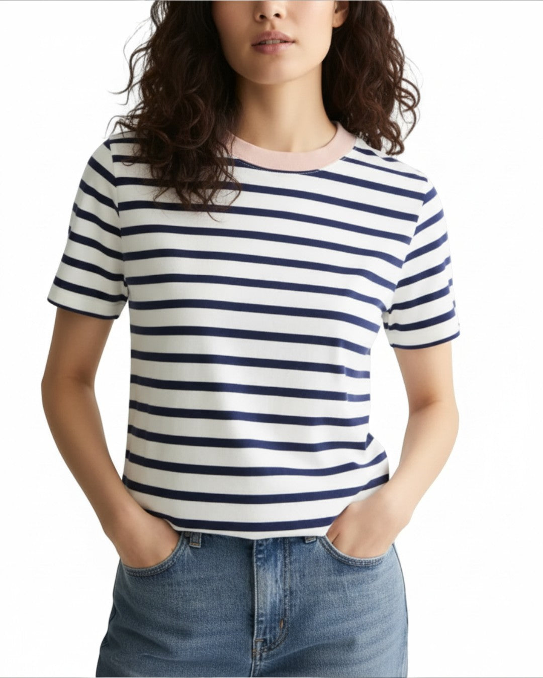 OCEANIC RHYTHM & DUSTY ROSE: BRETON REGULAR-FIT T-SHIRT