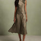 FLUID SATIN & RAW ETIQUETTE: RAW-EDGE SATIN SKIRT