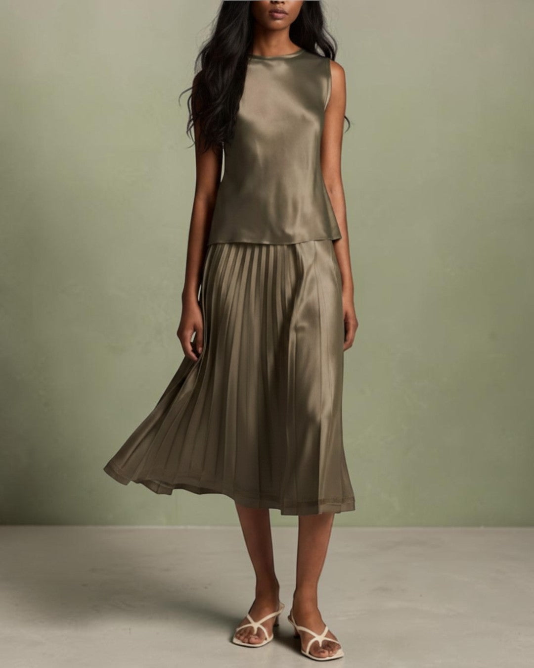 FLUID SATIN & RAW ETIQUETTE: RAW-EDGE SATIN SKIRT