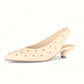 LUMINOUS ELEGANCE & GERMAN CRAFTSMANSHIP: STUDDED SLINGBACK PUMPS (WHITE)