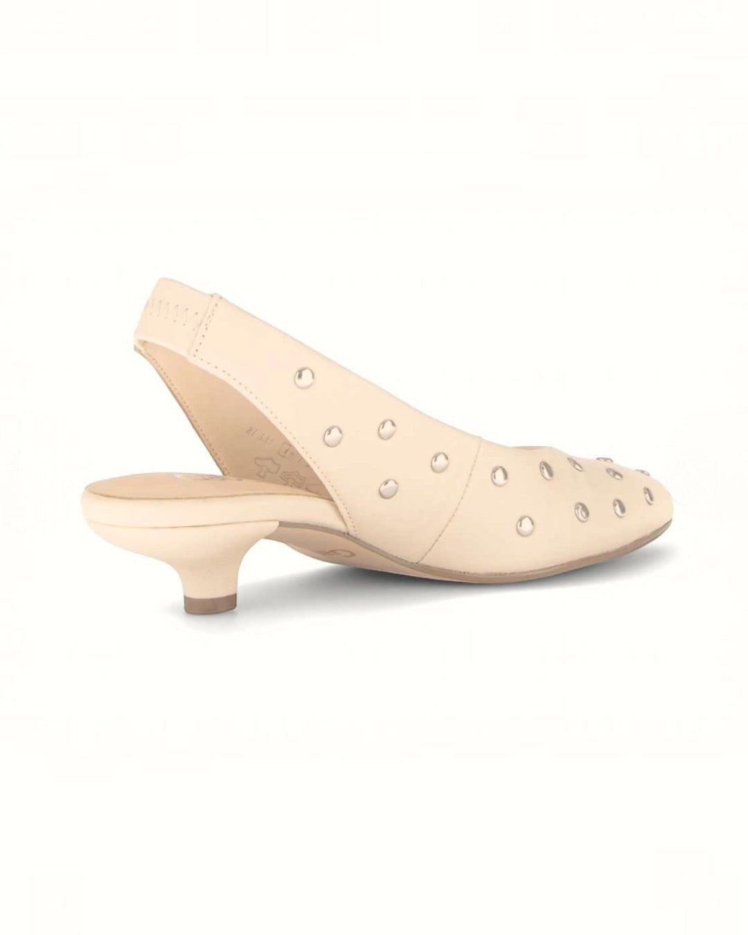 LUMINOUS ELEGANCE & GERMAN CRAFTSMANSHIP: STUDDED SLINGBACK PUMPS (WHITE)