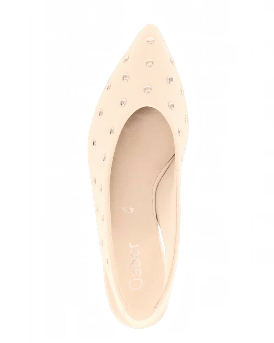 LUMINOUS ELEGANCE & GERMAN CRAFTSMANSHIP: STUDDED SLINGBACK PUMPS (WHITE)