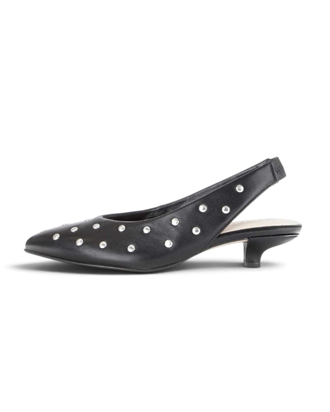 CHIC NOIR & GERMAN CRAFTSMANSHIP: STUDDED SLINGBACK PUMPS (BLACK)