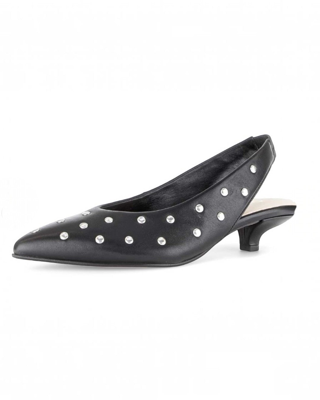 CHIC NOIR & GERMAN CRAFTSMANSHIP: STUDDED SLINGBACK PUMPS (BLACK)