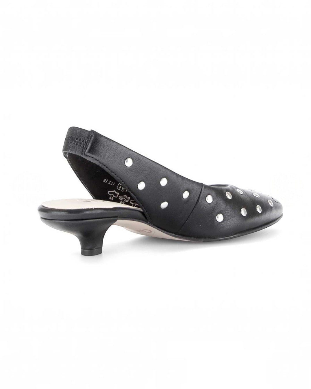 CHIC NOIR & GERMAN CRAFTSMANSHIP: STUDDED SLINGBACK PUMPS (BLACK)