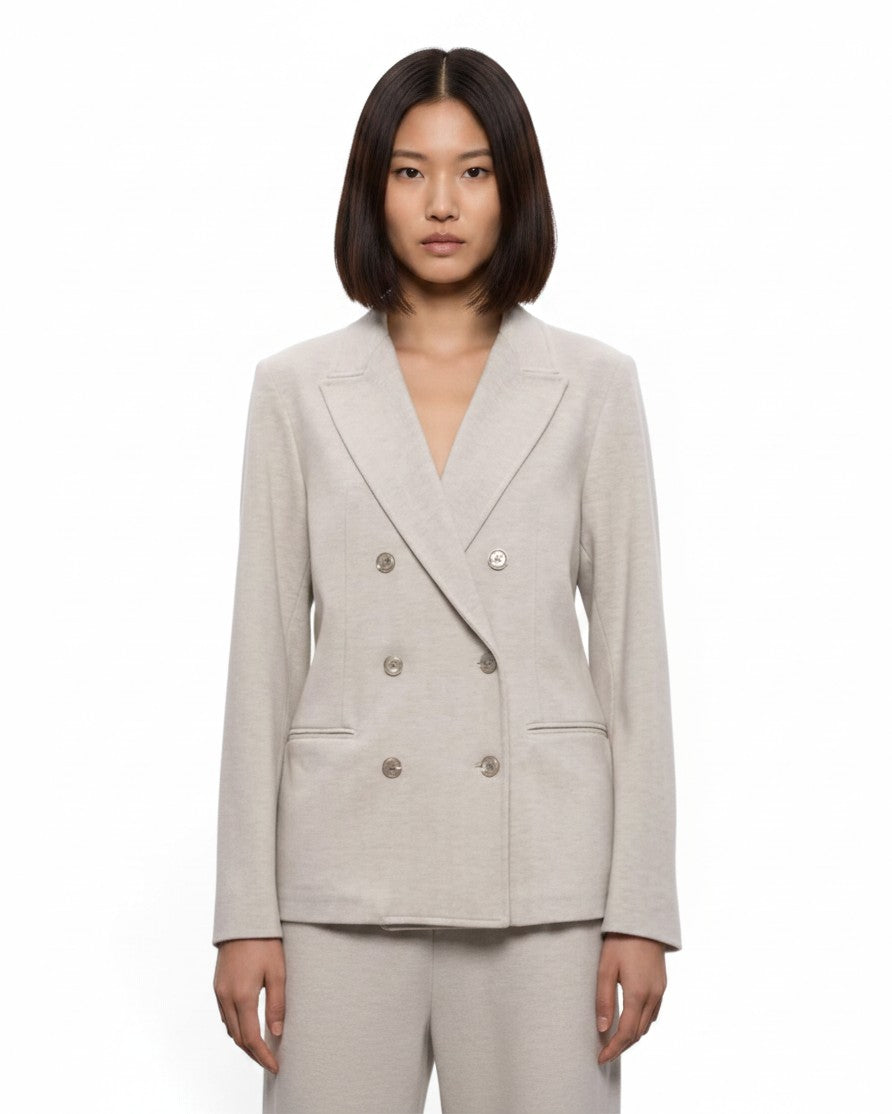 EFFORTLESS ELEGANCE & TAILORED SOFTNESS: HERRINGBONE DOUBLE-BREASTED JACKET "ALERIA-PAR"