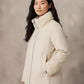 PURE LUXURY & ITALIAN SILHOUETTE: CASHMERE WOOL DOWN COAT "SORAYA-LE"