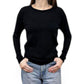 PLUS PLUS クルーネックコットンニット Black | Boutique HANAYA
