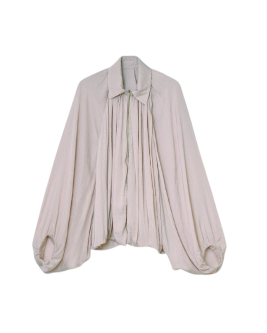 GRACEFUL SILHOUETTE & AIRY ELEGANCE: ZIP-UP BLOUSE JACKET