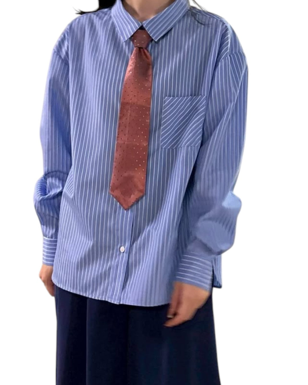 VERSATILE MANNISH CHARM: DETACHABLE TIE STRIPE SHIRT