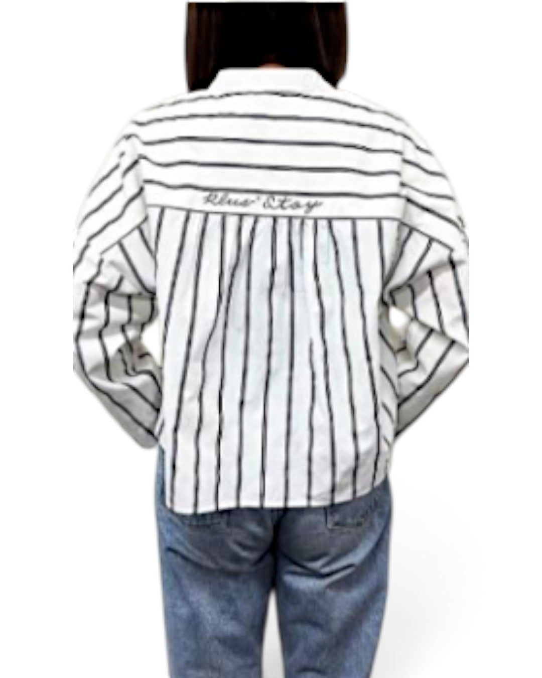 CLEAN CLERIK & EMBROIDERED BACK STORY: STRIPE CLERIK SHIRT