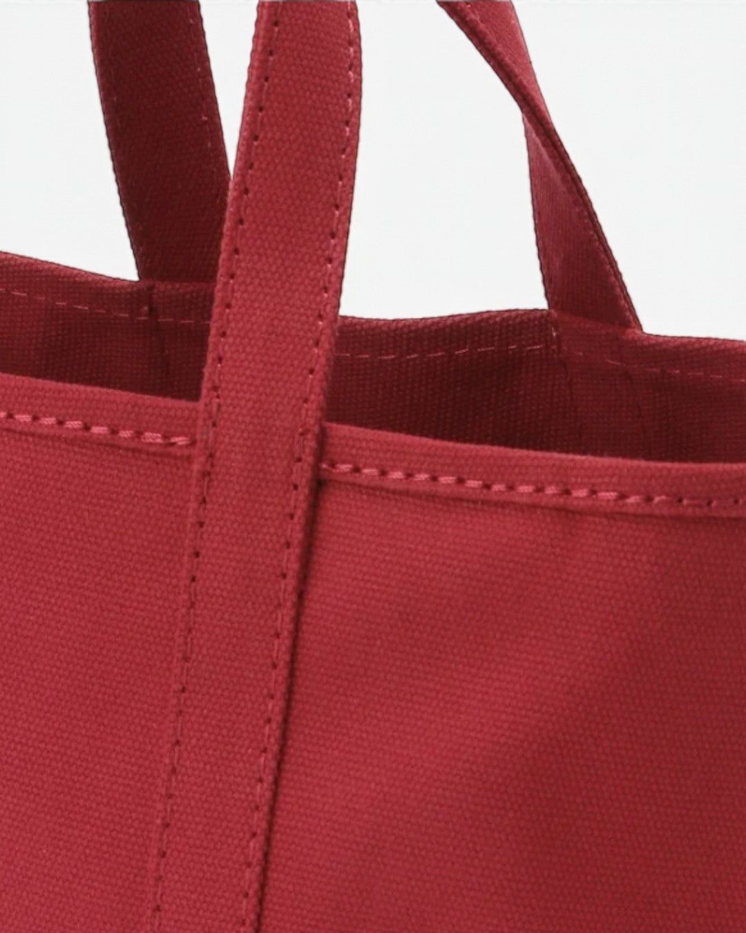 J.B. ATTIRE NEW YORK BAG MINI レッド ハンドルとキャンバス生地のディテール