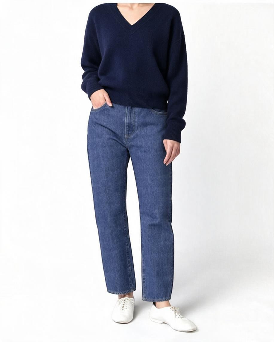 J.B. ATTIRE CHAMBERY DENIM FADE 正面の着用全身