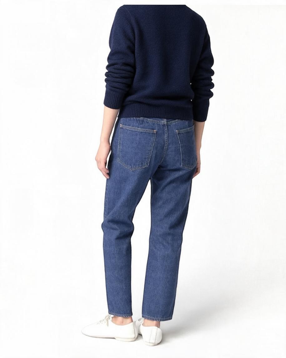 J.B. ATTIRE CHAMBERY DENIM FADE 背面の着用シルエット