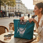 The Parisian Wild: Elephant Embroidered Rope Tote