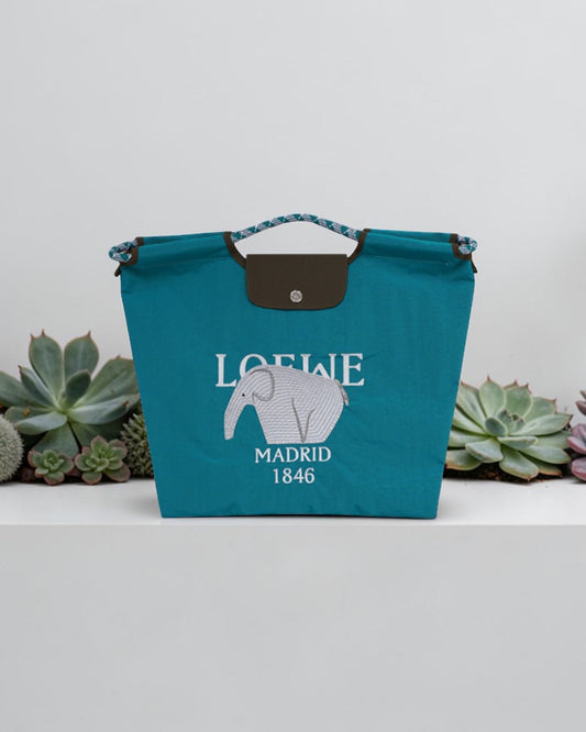 The Parisian Wild: Elephant Embroidered Rope Tote