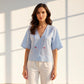 Azure Coral Breeze Blouse