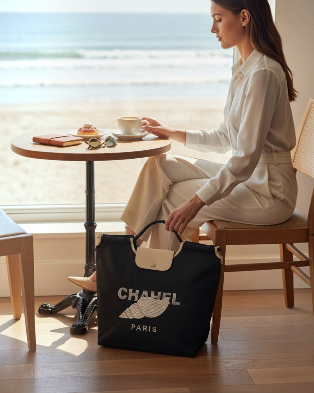 CHIC DES PLAGES PARIS: THE CONCH SHELL EMBROIDERY TOTE