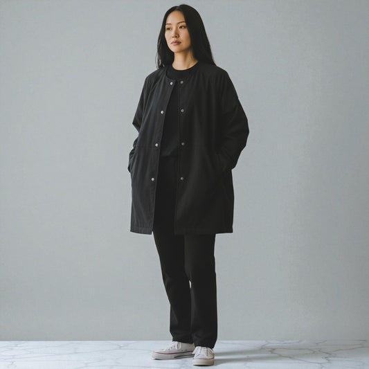 The Minimalist Warmth: VICTORIA DOWN Crew Neck Coat