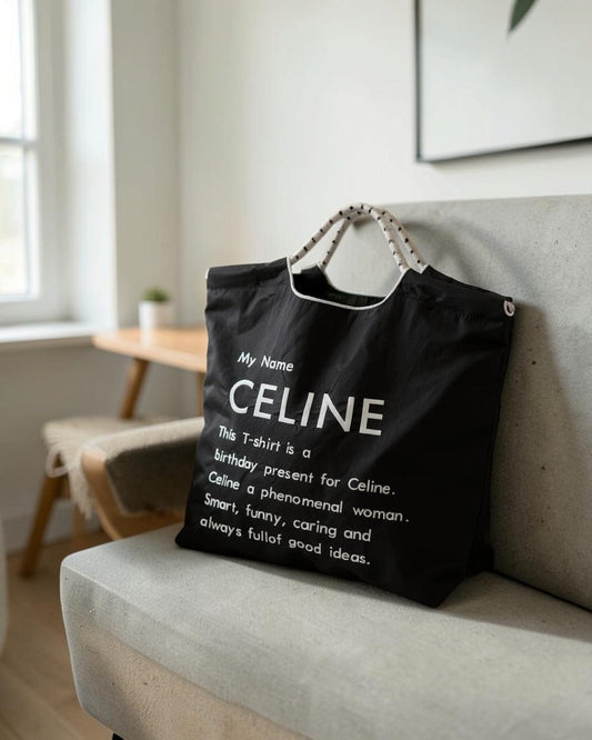 Essence of Celine: Personalized Message Lightweight Shopping Bag