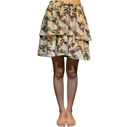 Botanical Print Tiered Skirt