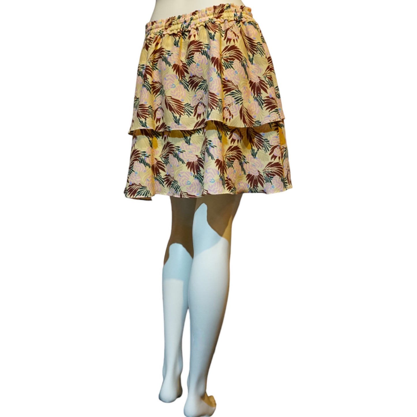 Botanical Print Tiered Skirt