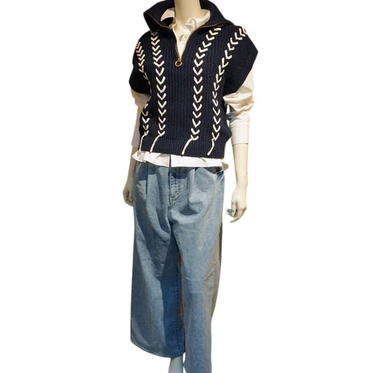 Half Zip Lace Up Vest