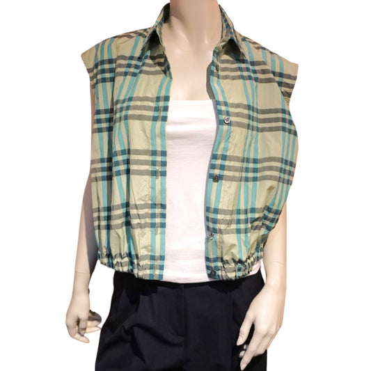 Plaid Sleeveless Shirt