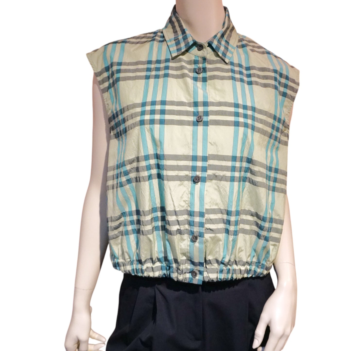 Plaid Sleeveless Shirt