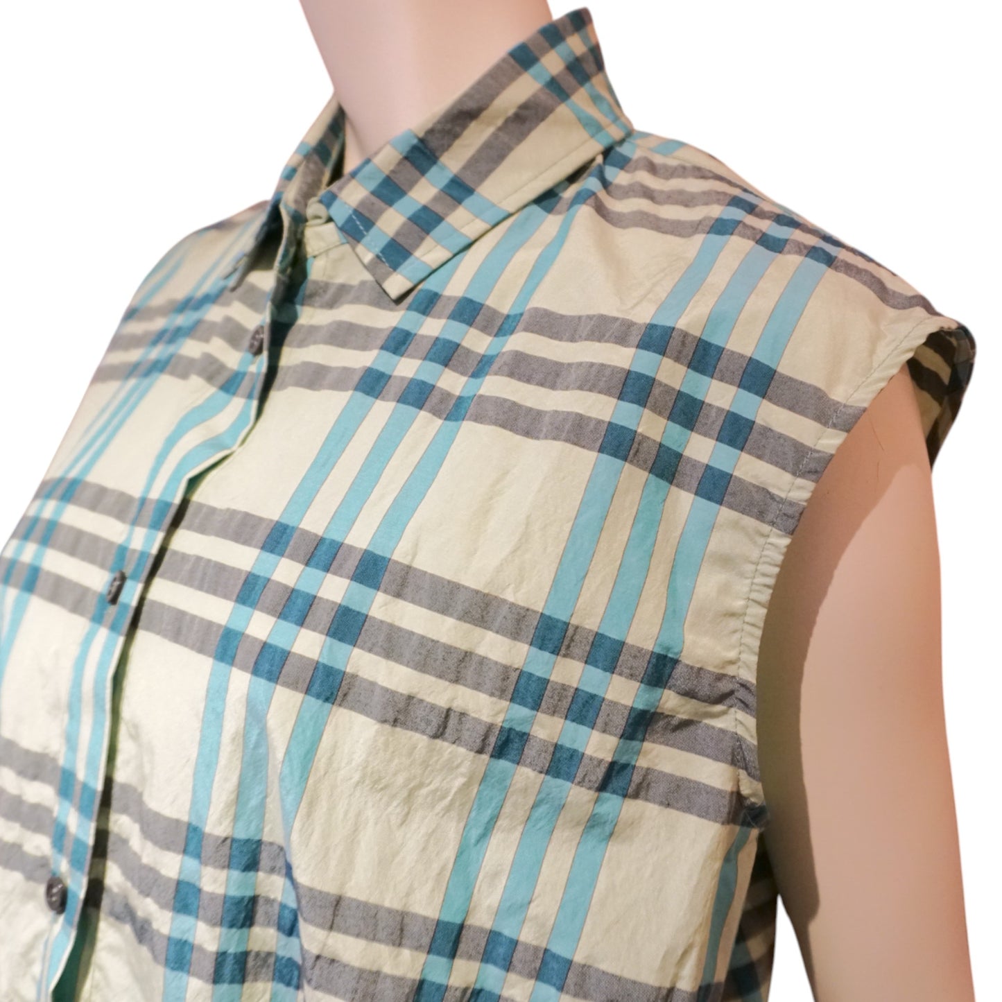 Plaid Sleeveless Shirt