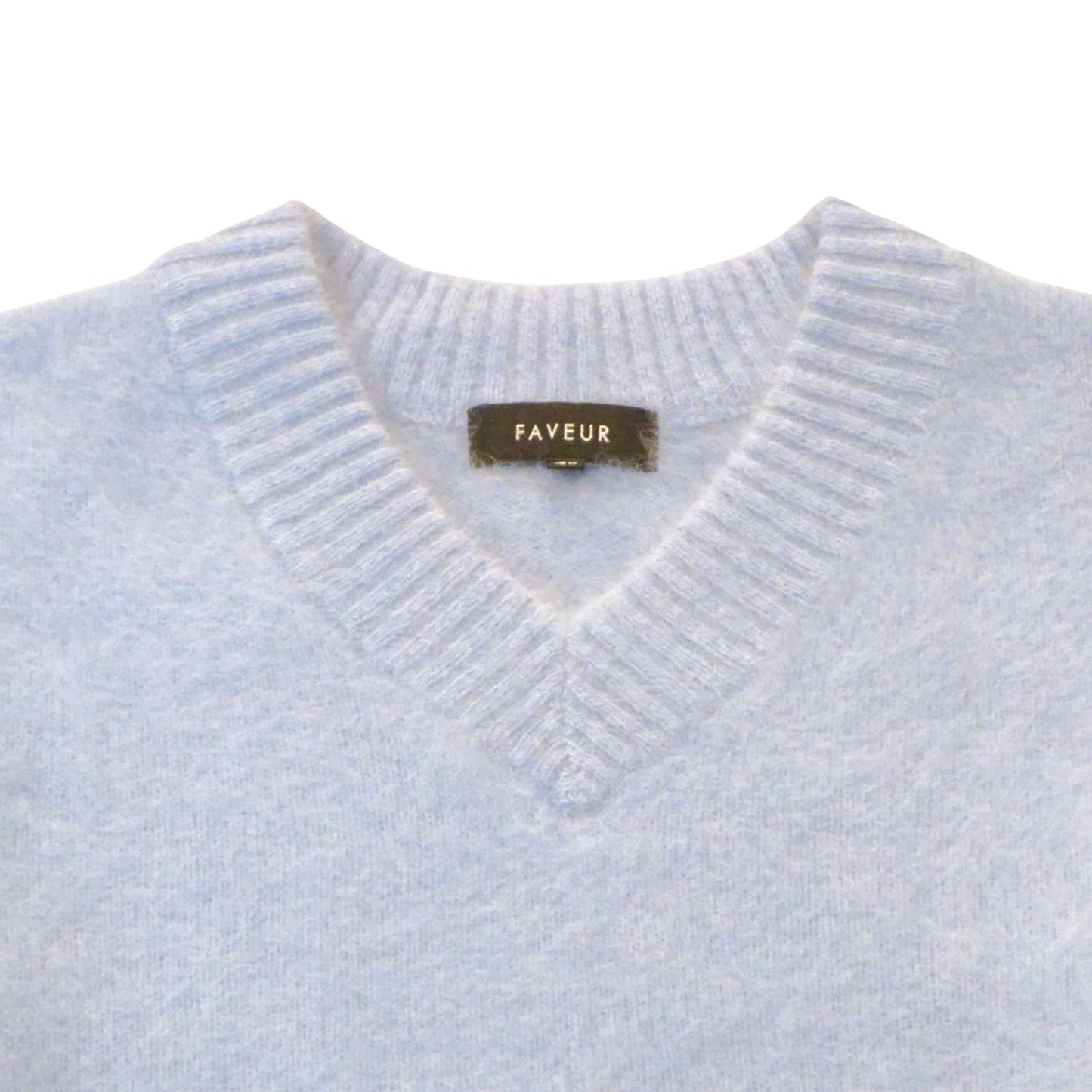The Sky & Moca Whisper: Fox Cashmere V-Neck