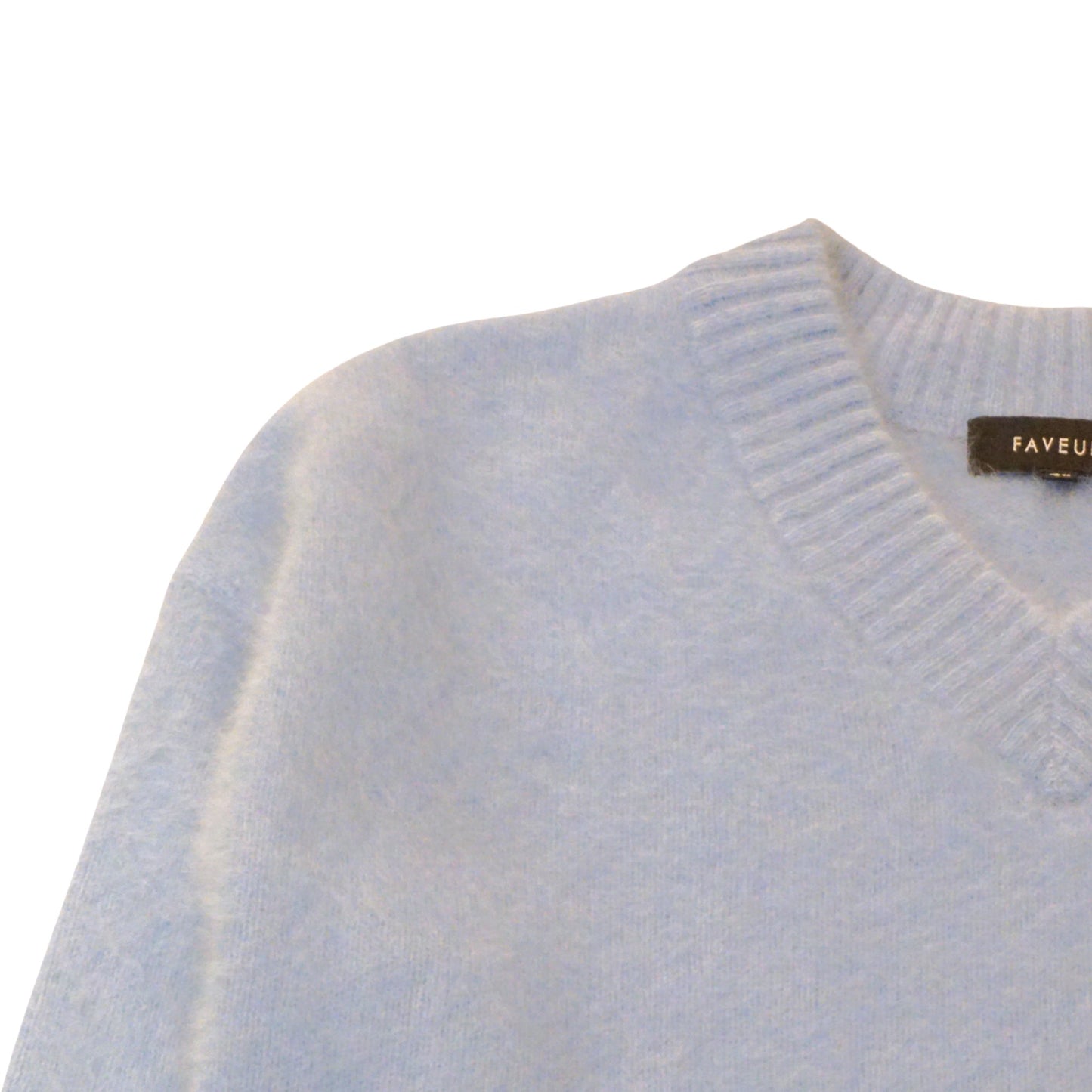 The Sky & Moca Whisper: Fox Cashmere V-Neck