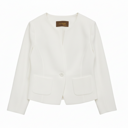 ARCHITECTURAL EASE: MESH STRETCH CREWNECK JACKET