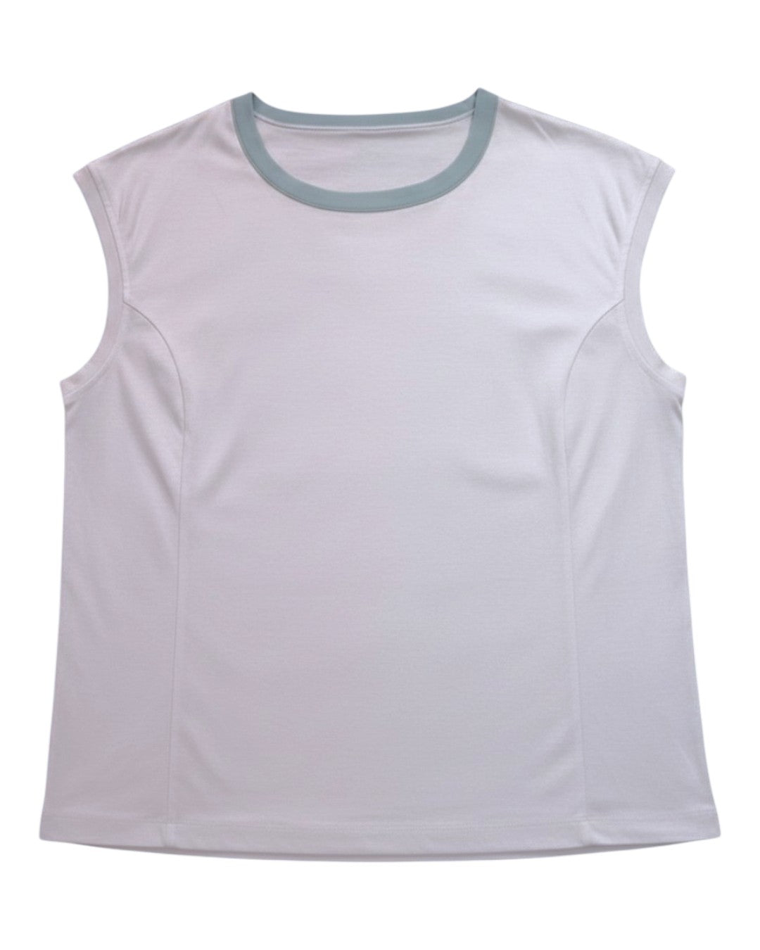 Bicolor Rib Cap Sleeve Tee