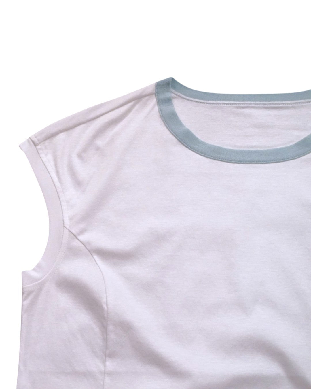 Bicolor Rib Cap Sleeve Tee