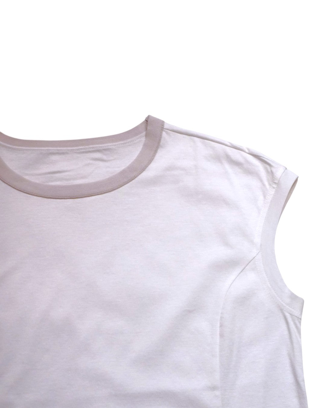 Bicolor Rib Cap Sleeve Tee