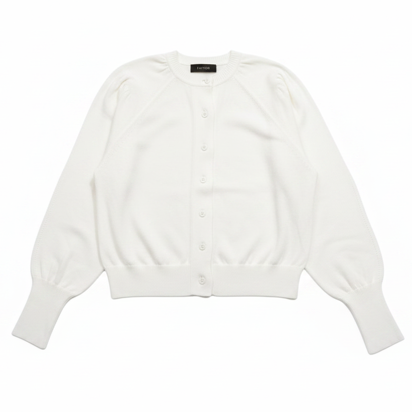 THE SCULPTED BREEZE: EMILCOTONI COTTON CARDIGAN