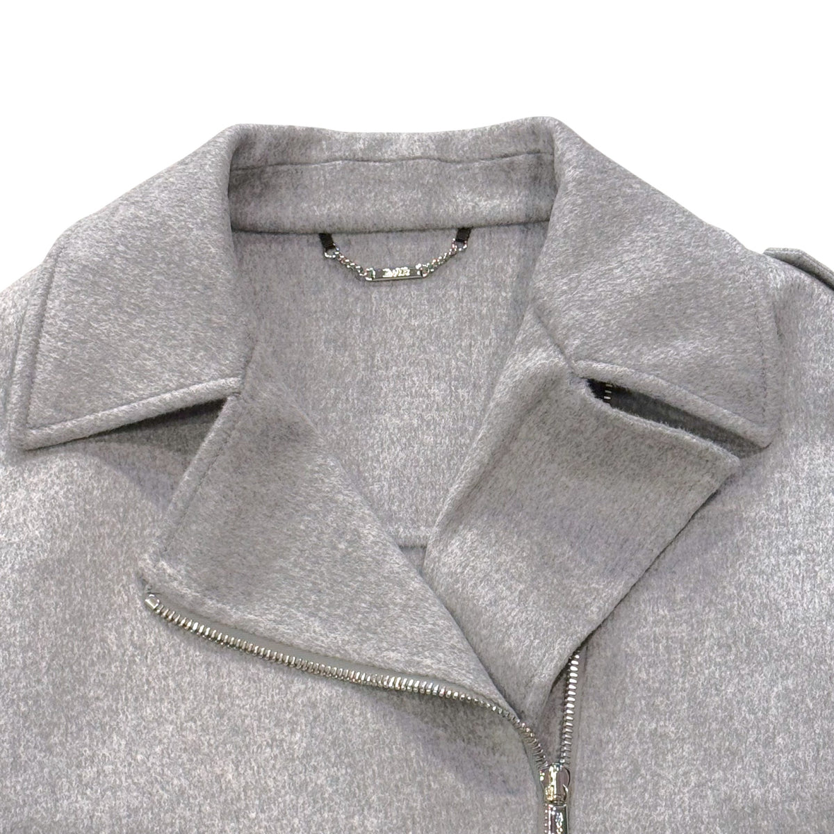 The Silver Radiance: 3-Way Cashmere Wool Biker Masterpiece