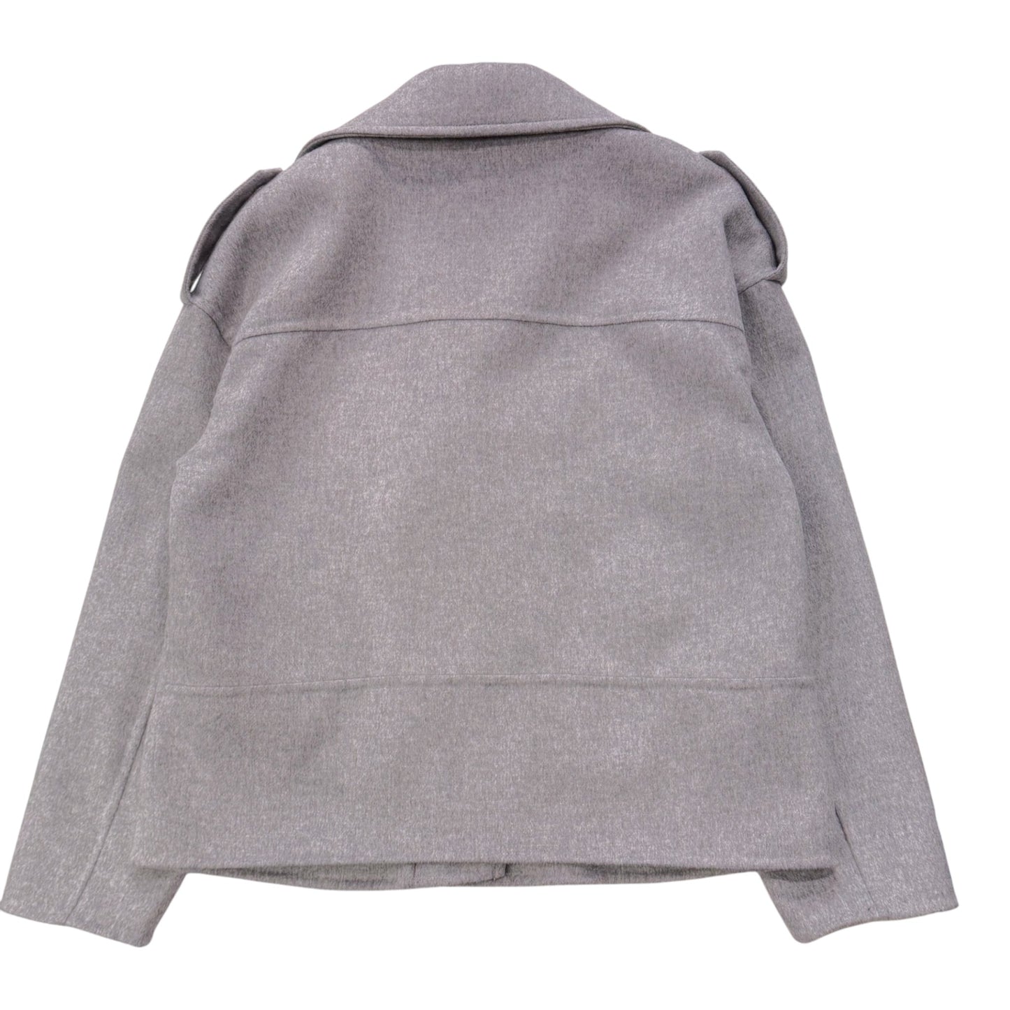 The Silver Radiance: 3-Way Cashmere Wool Biker Masterpiece