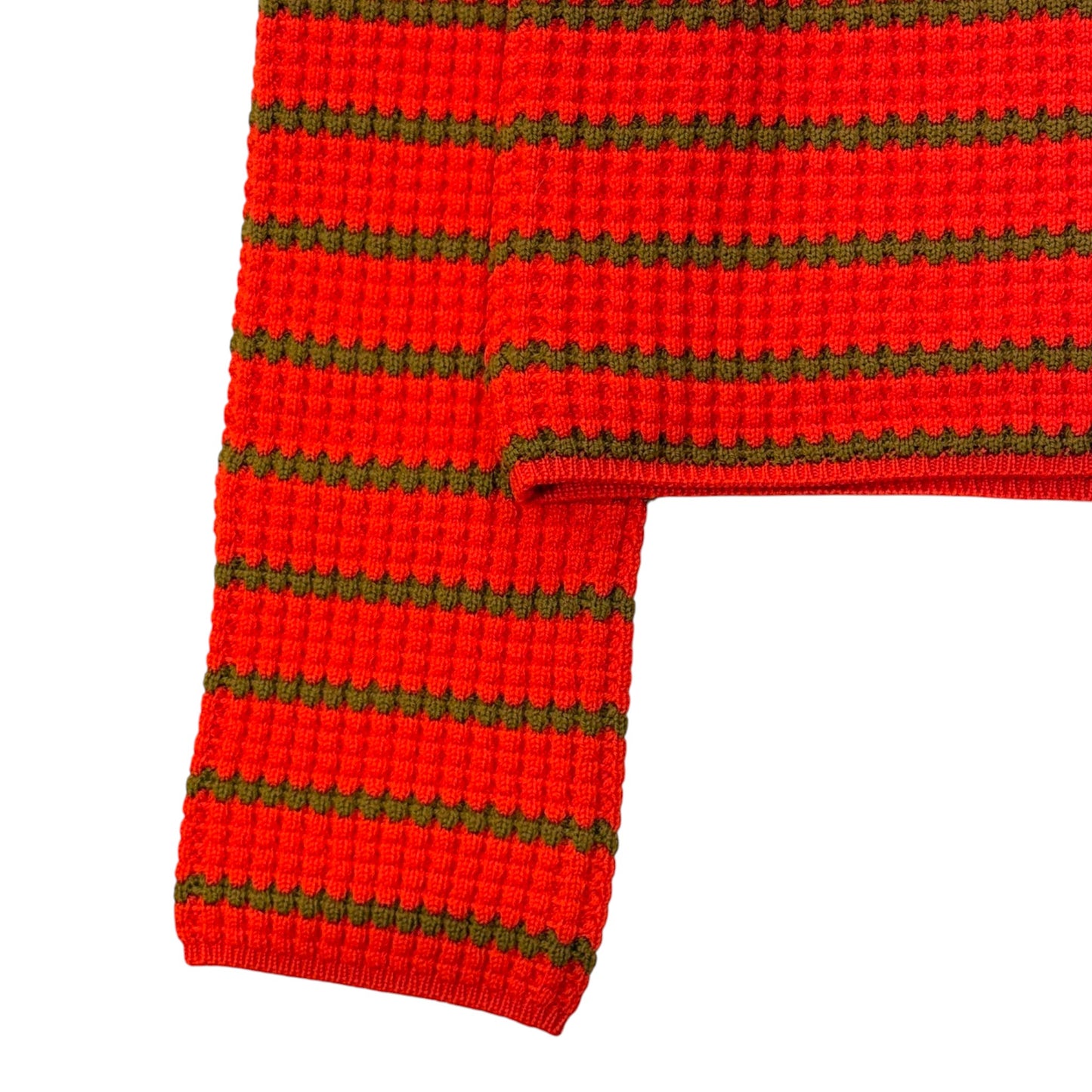 Radiant Cherry Muse: Golden Accent High-Neck Knit