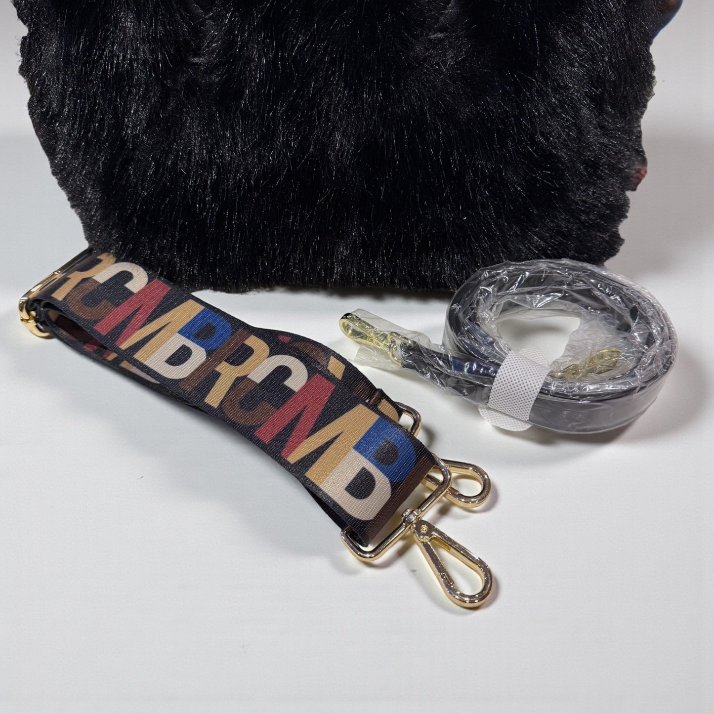 Soft Whisper, Italian Soul: The Dual-Strap Eco-Fur Handbag