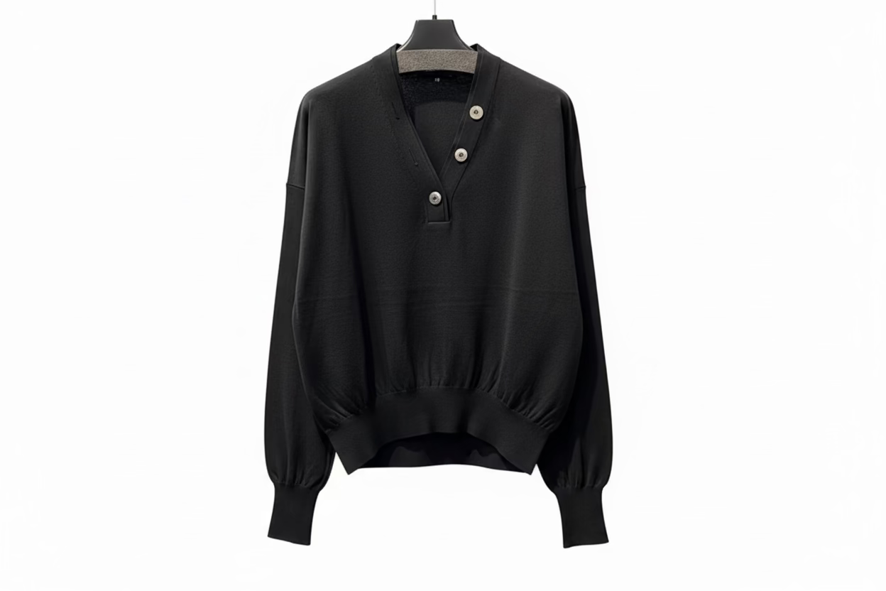 THE PRISTINE WEAVE: ITALIAN COTTON V-NECK SWEATER