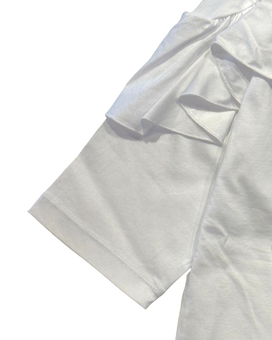 SCULPTED RUFFLE DYNAMICS: CREW NECK RUFFLE TEE