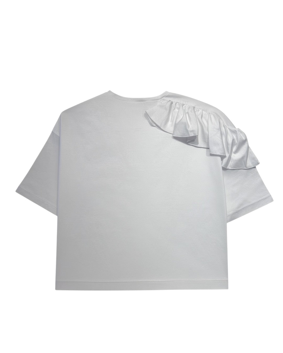 SCULPTED RUFFLE DYNAMICS: CREW NECK RUFFLE TEE
