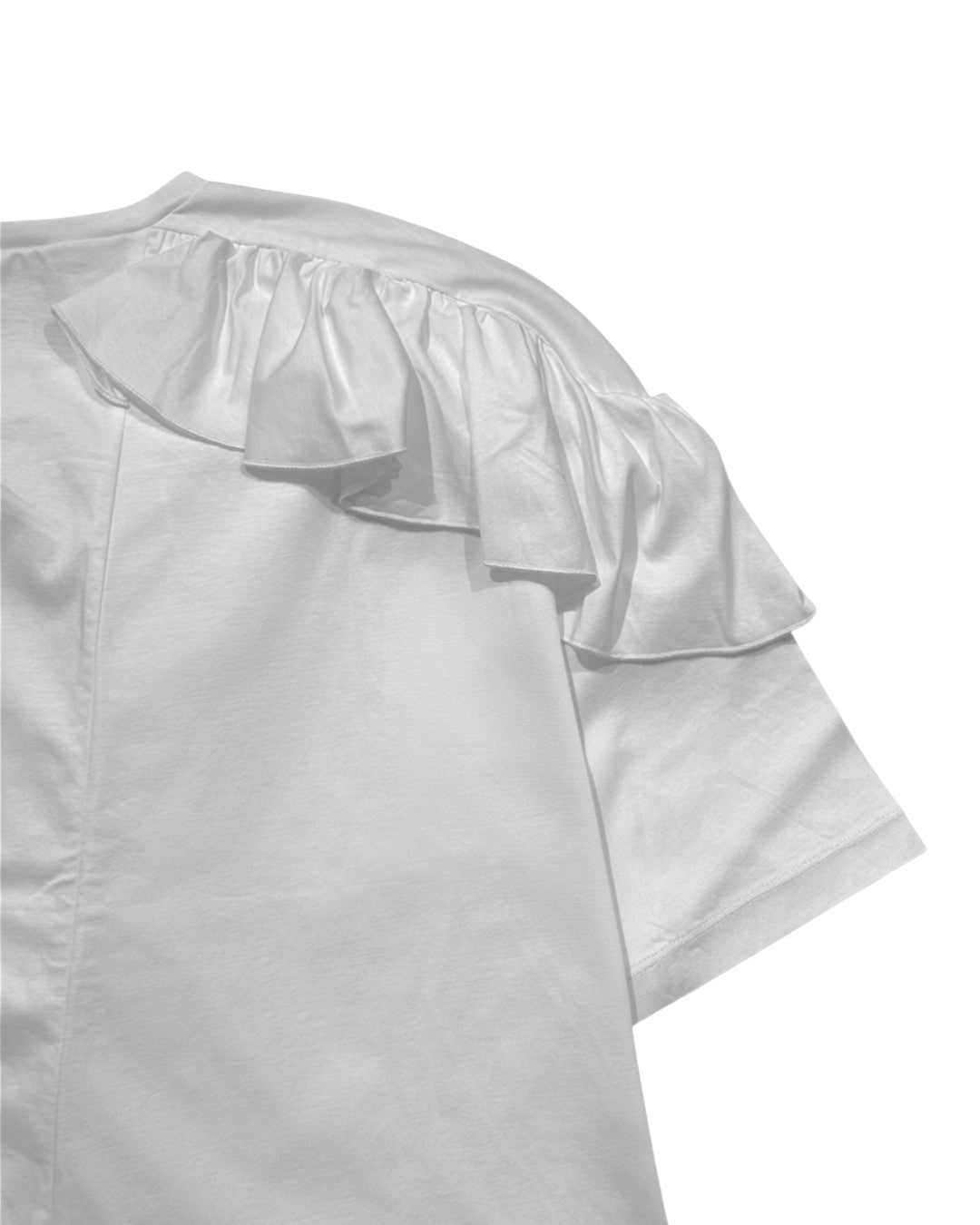 SCULPTED RUFFLE DYNAMICS: CREW NECK RUFFLE TEE