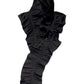 DUAL POETRY IN BLACK: DETACHABLE RUFFLE BROADCLOTH BLOUSE