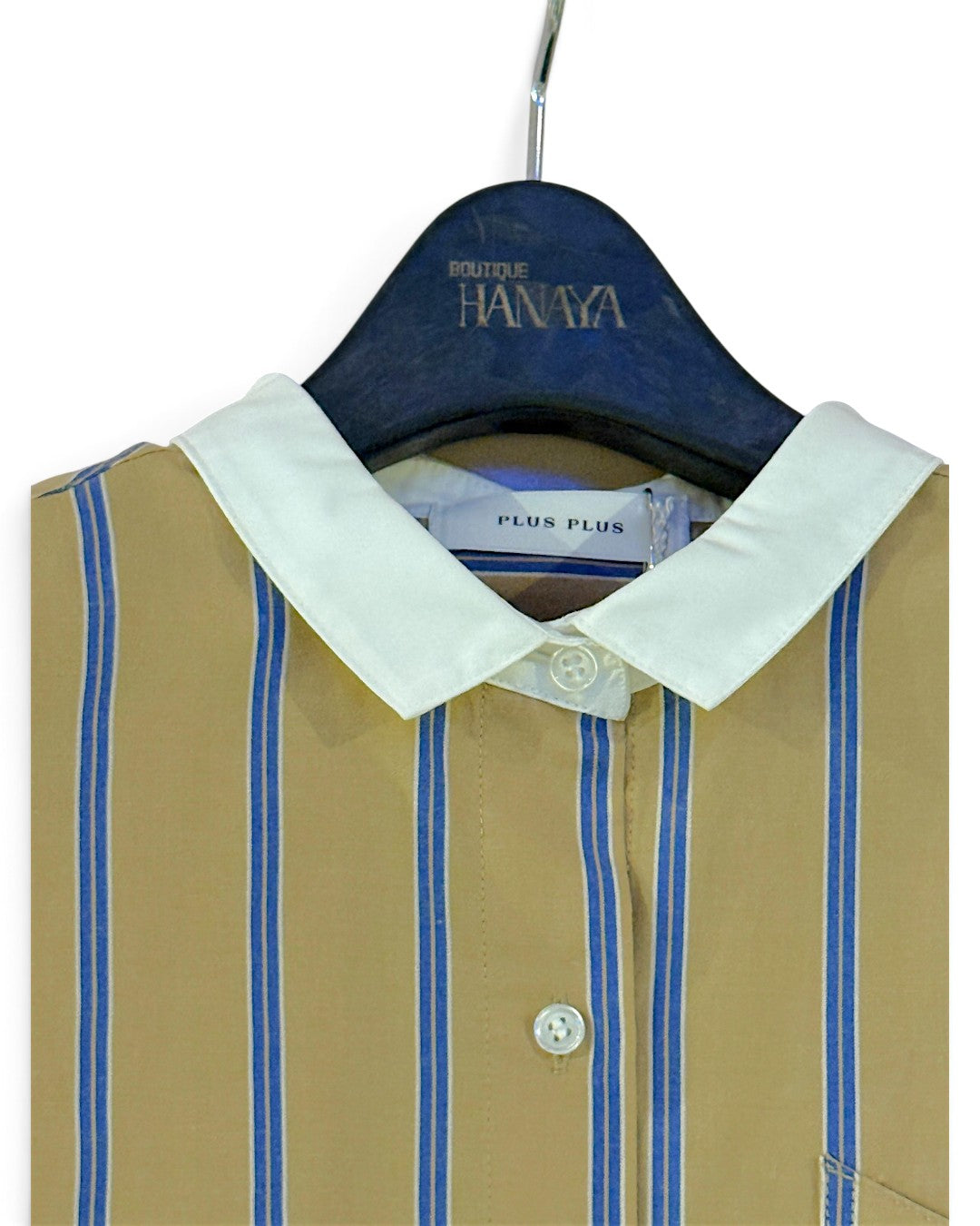 CLEAN CLERIK & EMBROIDERED BACK STORY: STRIPE CLERIK SHIRT