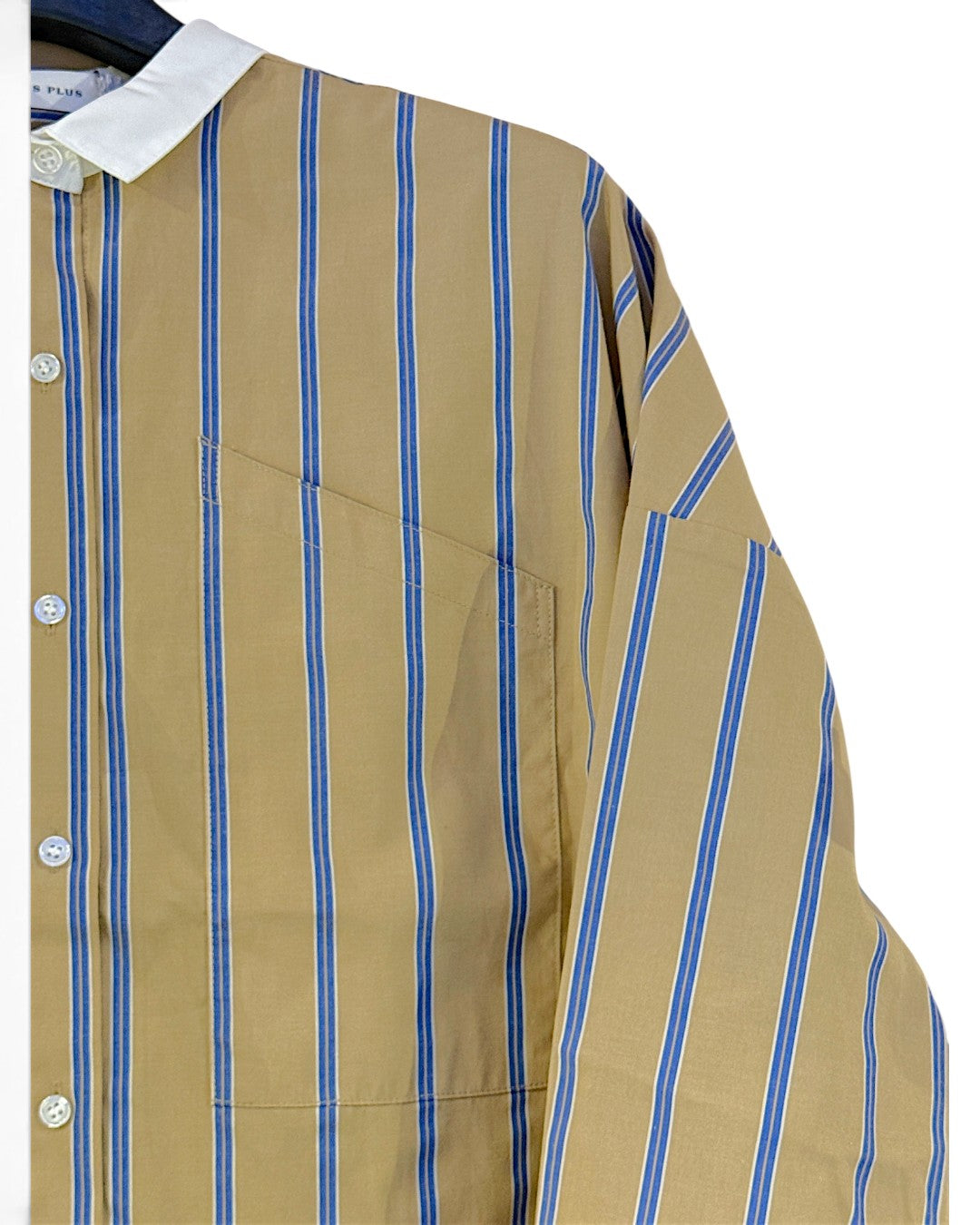 CLEAN CLERIK & EMBROIDERED BACK STORY: STRIPE CLERIK SHIRT